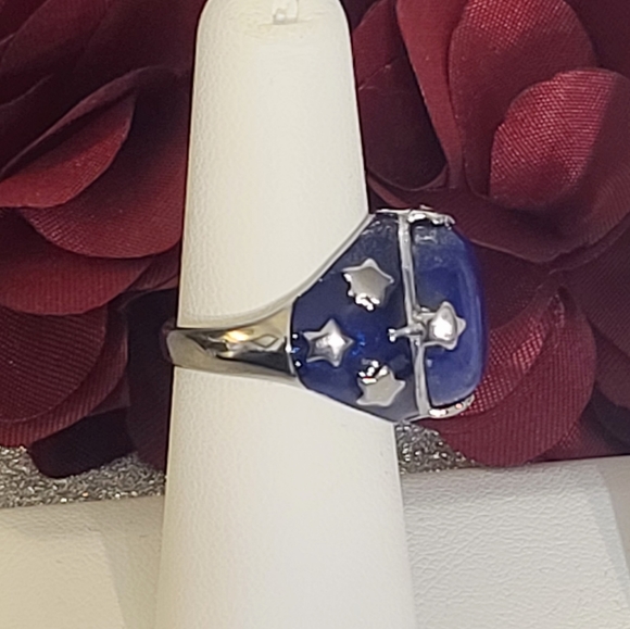 NWT Lapis Lazuli Solitaire Ring in Stainless Steel Size 5 - Picture 6 of 12